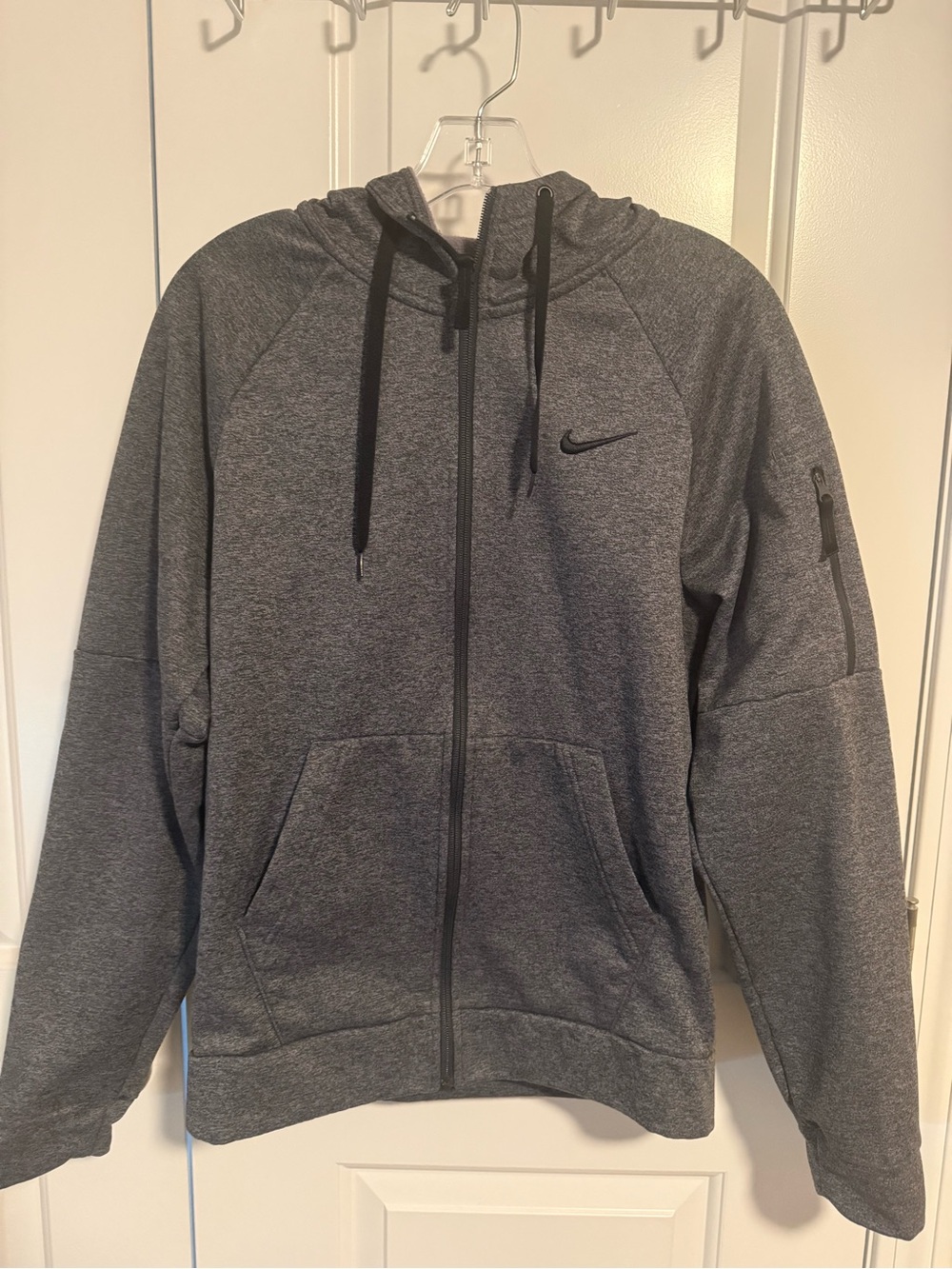 Nike Men's Dark Gray Full-Zip Hooded Performance Jacket